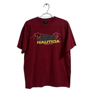 Vintage Nautica Competition Graphic Script Spell Out T-Shirt